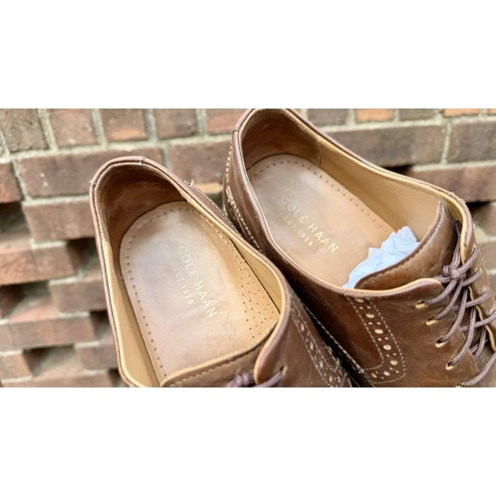 Cole Haan Men's Warren Welt Wingtip Oxford Brown Leather Size 11.5 M